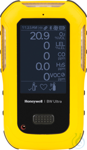 BW Ultra multi-gas warning system with pump (yellow), CO2, H2S, LEL, O2, CO